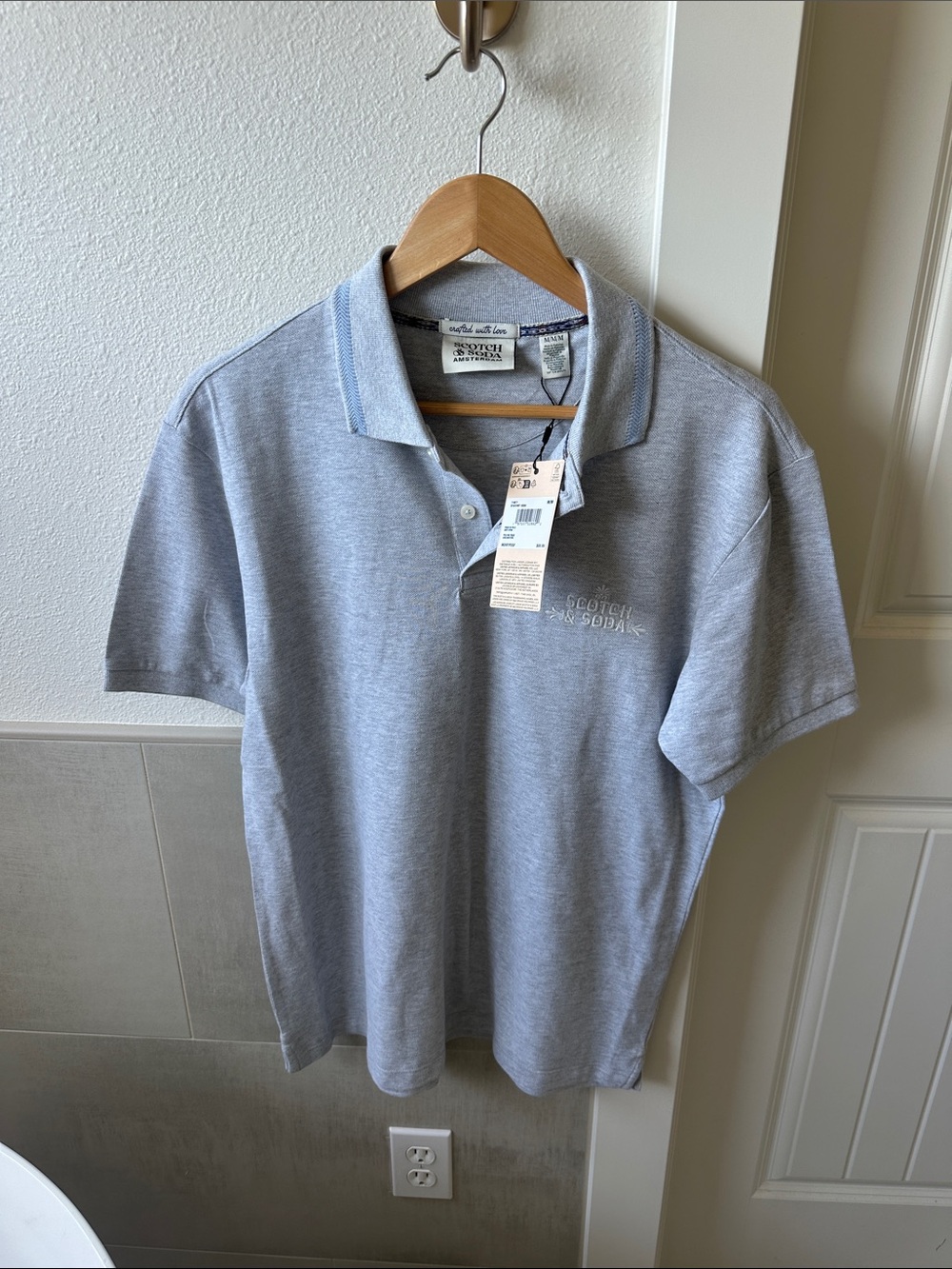 Scotch & Soda Light Gray Men's Polo sz. M